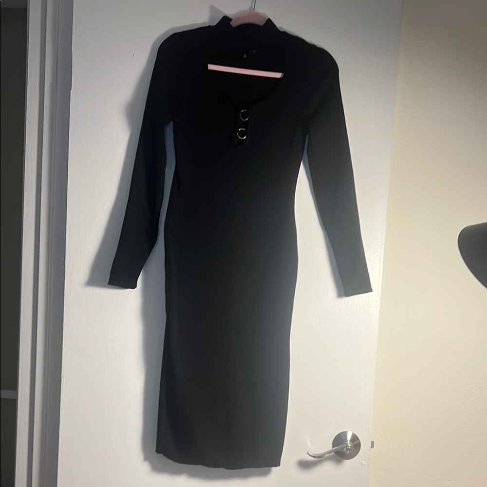Black Long Sleeve Sweater Dress